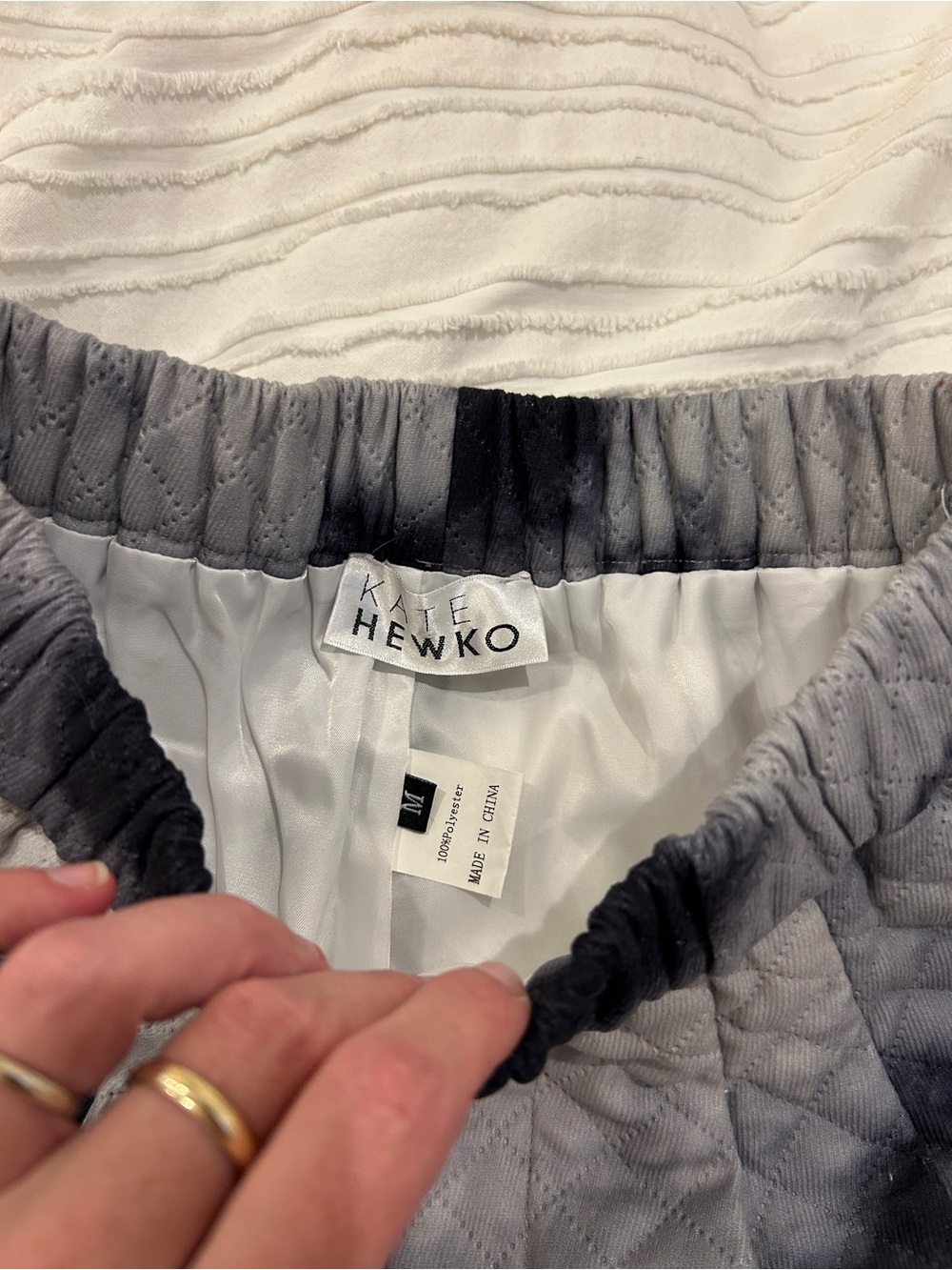 Kate Hewko Tie-Dye Quilted Women's Shorts - Charcoal/Light Gray - Picture 3 of 3